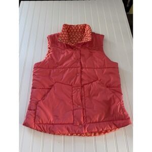 Roper‎ Western Reversible Puffer Vest Women's Medium Pink Polka Dot Snap
